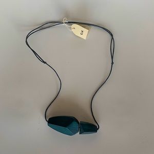 Elk the Label dark turquoise wood adjustable necklace